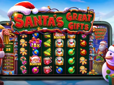 Santa's Great Gifts — Новогодняя ёлка, снеговики, Санта с мешком и зимние фриспины